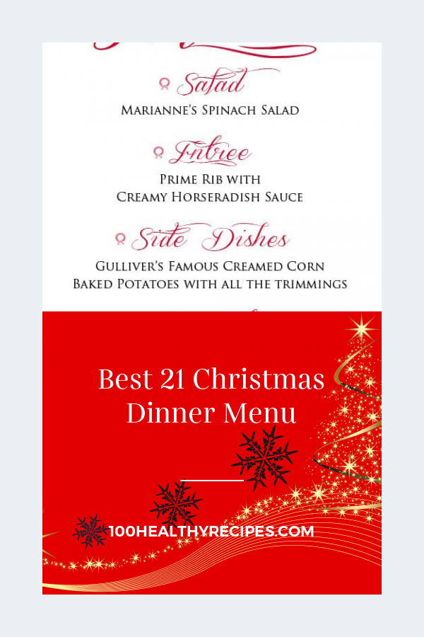 Best 21 Christmas Dinner Menu Best Diet and Healthy Recipes Ever